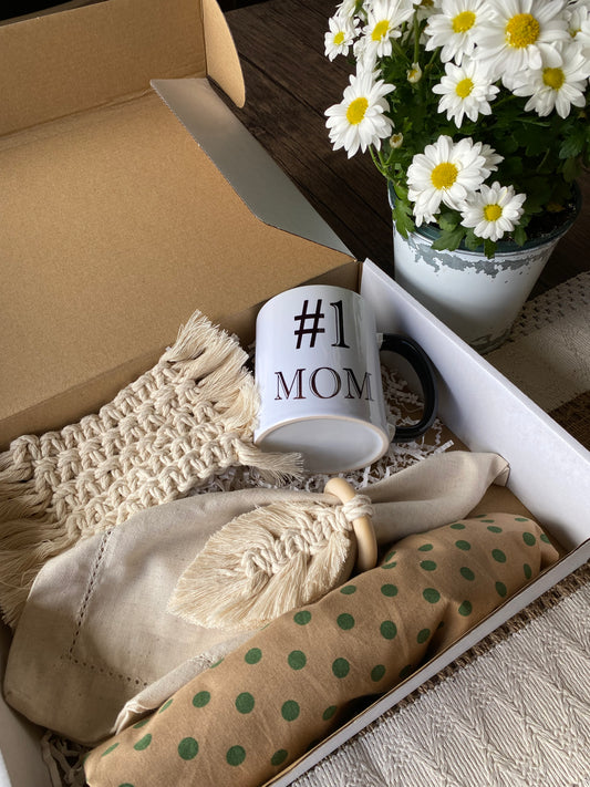 Mother’s Day Gift Set! Eco-friendly macrame coaster & napkin holder, cloth napkin and placemat cover!