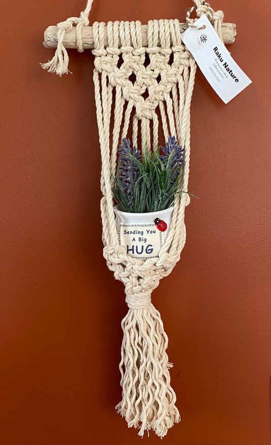 Mini lavender macrame “ sending you a big hug”!