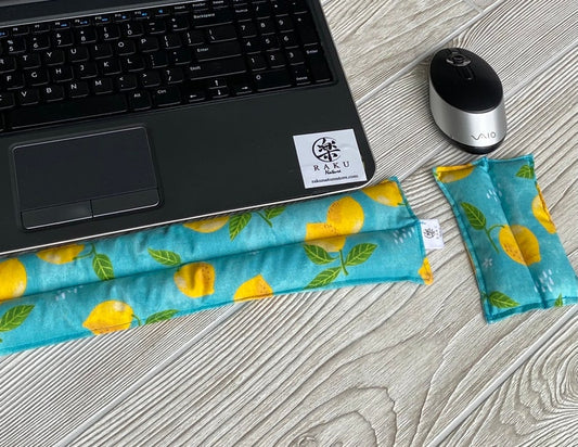 Plastic free keyboard wrist rest &mouse wrist rest! Great option for sustainable, chemical free gifts. Handmade in USA